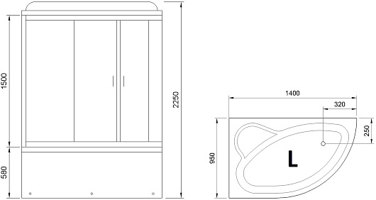 Royal Bath Душевая кабина ALP RB 140ALP-T-L 140x95 L с г/м стекло прозрачное профиль белый – фотография-8