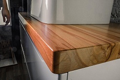 Jorno Тумба с раковиной Wood 100 серая столешница светлая – фотография-6