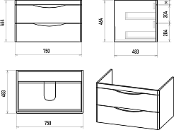 Misty Мебель для ванной Мираж 80 подвесная белая – фотография-14
