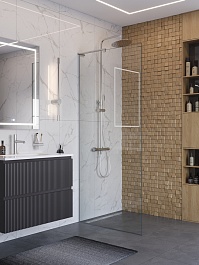 BelBagno Душевая перегородка Uno UNO-L-1-TB-80-C-Cr 80x200 профиль хром стекло прозрачное – фотография-2