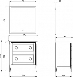 ASB-Woodline Тумба с раковиной Рома 80Н белая – фотография-9