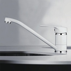 Frap Смеситель для кухни F4928-12 белый/хром – фотография-2