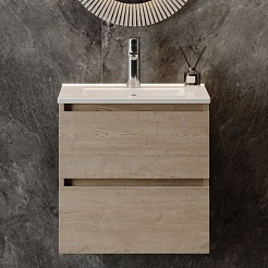 Teymi Тумба с раковиной Laina 50 подвесная дуб светлый – фотография-3