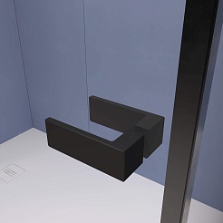 RGW Душевой уголок Stilvoll SV-040B 100x90 профиль черный стекло матовое сатинат – фотография-5