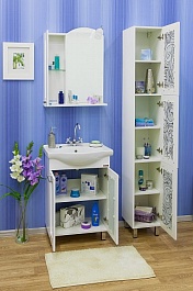 Sanflor Мебель для ванной Валлетта 60 L зеркальный узор – фотография-3