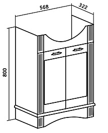 Runo Тумба с раковиной Леон 60 – фотография-3