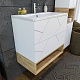 Бриклаер Мебель для ванной Кристалл 80 с нишей с зеркалом с полками и шкафчиком белая/дуб бунратти – картинка-24
