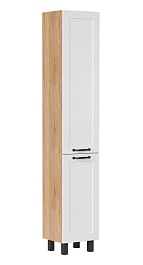 Equil Шкаф пенал Lago 35 напольный белый/дерево – фотография-1