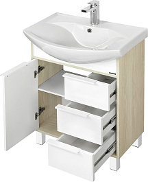 Акватон Тумба под раковину Рико 65 белая, ясень фабрик – фотография-2