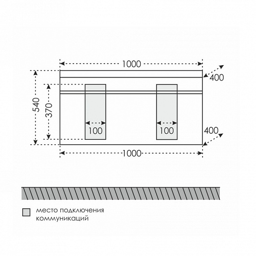 СанТа Тумба с раковиной Марс 100 подвесная, Юпитер 100 – фотография-2