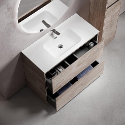 Sancos Тумба под раковину Libra Floor 100 дуб галифакс натуральный – фотография-3