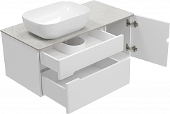 Misty Мебель для ванной Роял 100 подвесная белая матовая – фотография-7