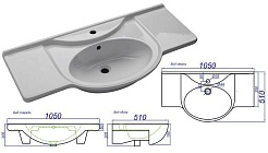 Misty Тумба с раковиной Лувр 105 белая – фотография-4