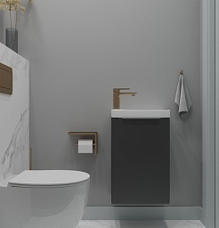 Зов Тумба с раковиной Монови Слим 40 подвесная антрацит – фотография-2