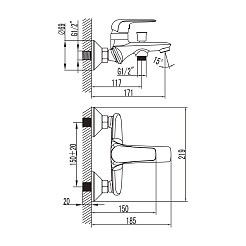 Iddis Смеситель для ванны с душем Pond PONSB00i02 – фотография-2