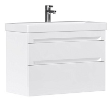 Equil Тумба под раковину Corner 80 2 ящика подвесная белая