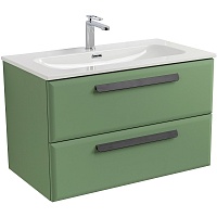 Cezares Тумба с раковиной Eco Cer-N 80 фисташковый софт CZR-8073-80 ручки матовые чёрные