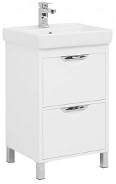 Aquanet Тумба с раковиной Гретта 55 new 2 ящика белый – фотография-1