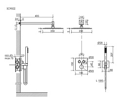 Sancos Душевой комплект Linn SC9022BG брашированное золото PVD покрытие – фотография-2