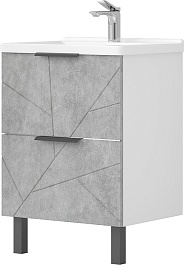 Volna Мебель для ванной Twing 70.2Y белая/бетон – фотография-5