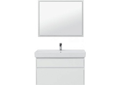 Aquanet Тумба с раковиной Nova Lite 100 2 ящика, белая – фотография-4