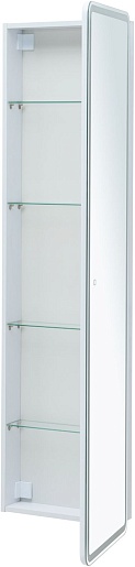 Aquanet Шкаф пенал Оптима 45.5 подвесной с Led-подсветкой белый – фотография-4