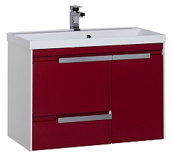 Aquanet Тумба с раковиной "Тиволи 90" бордо – фотография-1