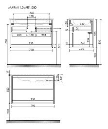 Sancos Мебель для ванной Marmi 1.0 80 дуб чарльстон – фотография-7
