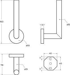 Cezares Держатель туалетной бумаги Relax RELAX-PHV-BORO брашированное золото – фотография-2