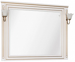 Aquanet Зеркало Паола 120 белое/патина золото (186105) – фотография-1