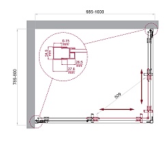 BelBagno Душевой уголок Sela 100/80 SELA-AH-2-100/80-P-Cr – фотография-6