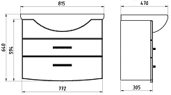ASB-Mebel Тумба с раковиной Грета 80 подвесная – фотография-11