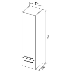 Aquanet Пенал для ванной "Сиена 40 L" черный – фотография-4
