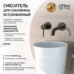 Paini Смеситель для раковины Cox 78PZ208 встраиваемый, брашированный чёрный – фотография-5