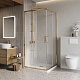 BelBagno Душевой уголок Luce 90/90 LUCE-A-2-90-C-ORO профиль золото стекло прозрачное – фотография-8