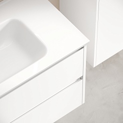 Sancos Тумба с раковиной Libra 90 белый глянец раковина Element 91 CN7002 – фотография-9