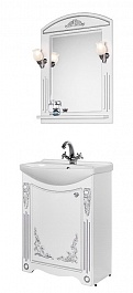 Водолей Мебель для ванной "Кармен 65" L белая/серебро – фотография-1