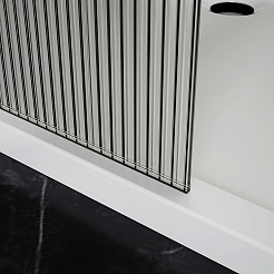 Azario Душевая перегородка Walk-in 110/195 рифленое стекло профиль матовый графит – фотография-5