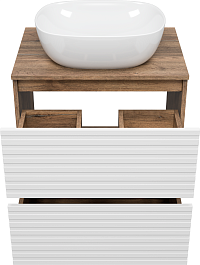 Brevita Тумба под раковину Dakota 60 дуб галифакс олово/белая – фотография-3