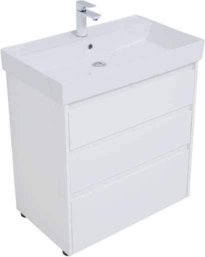 Aquanet Тумба под раковину Nova Lite 75 белая глянцевая – фотография-2