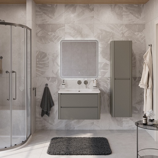 Cezares Тумба с раковиной без отверстия под смеситель Relax 80 подвесная сатин – картинка-15