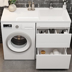 Onika Мебель для ванной Милтон 120 R под стиральную машину белая – фотография-6