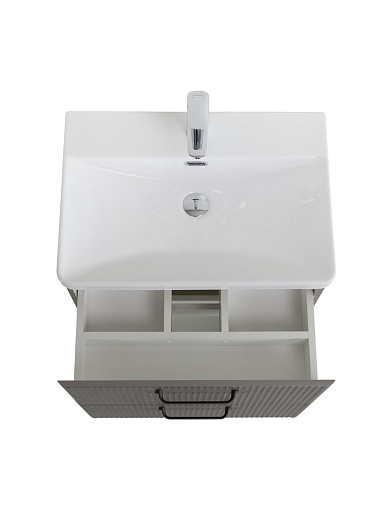 BelBagno Тумба с раковиной Due 60 подвесная Сатин ручки Матовый тёмный никель – фотография-14