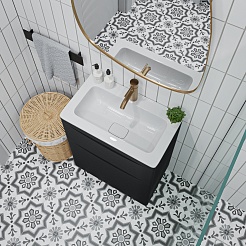 Vivon Тумба под раковину Ostin 60 напольная черная матовая – фотография-3