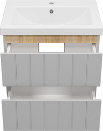Misty Тумба под раковину Грэй 60 подвесная серый металлик/дуб сонома – фотография-3