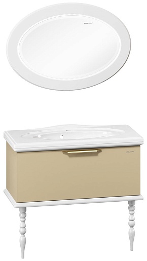  Тумба с раковиной Decora 100 жемчужно-бежевый – фотография-6