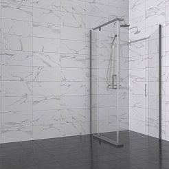 Triton Душевой уголок Терра-Графит 90x90 стекло прозрачное профиль графит – фотография-3