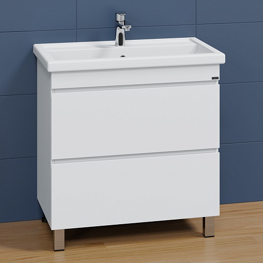 СанТа Тумба с раковиной Марс 80 белая – фотография-2