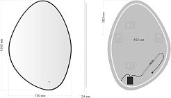 Aquanet Зеркало Контур 70x100 Led TX с подсветкой черное – фотография-4