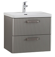 BelBagno Тумба с раковиной Due 60 подвесная Сатин ручки Матовый атласный никель